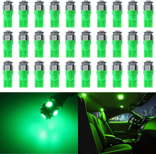 Miniatura 16 de 30 piezas de bombillas LED súper brillantes 194 azul+blanco+rojo T10 LED en cuña 5SMD 5050 Chips bombilla LED 168 para W5W 2825 158 501 luces
