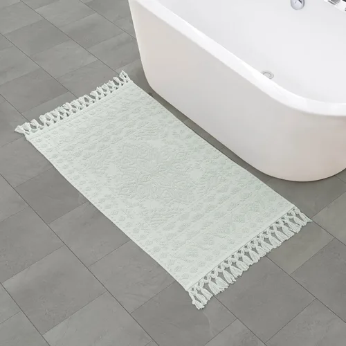 Miniatura 13 de French Connection Nellore Alfombras de Baño, Tapetes de Baño Tejidos y con Cuentas, Tapetes de Baño Duraderos y Gruesos para Baño y Alfombras