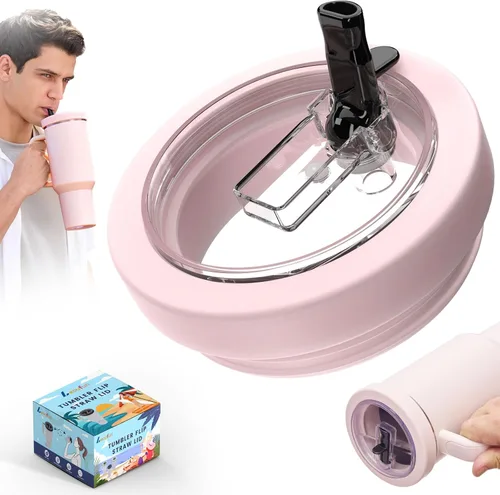 Miniatura 13 de Tapa con pajita abatible de vaso de 40 onzas para Stanley Quencher, tapas de silicona de repuesto a prueba de fugas, reutilizables, sin BPA, Lila