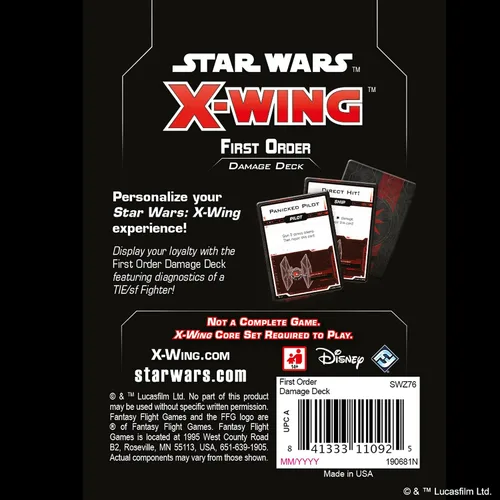 Miniatura 2 de Star Wars X-Wing 2ª edición Juego de miniatura de primera orden Baraja de daños Juego de estrategia para adultos y adolescentes A partir de 14