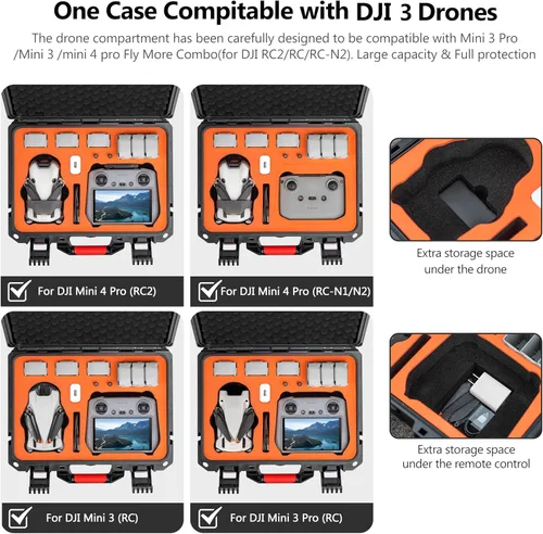 Miniatura 3 de STARTRC Mini 4 Pro CASE para DJI Mini 3/4 Pro Fly More Combo, naranja, conjunto de maletas