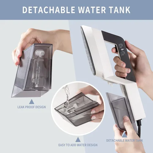 Miniatura 8 de HOMETOP Vaporizador de mano para ropa, calentamiento rápido de 30 segundos, potente vaporizador de ropa y tela de 1300 W, elimina las arrugas