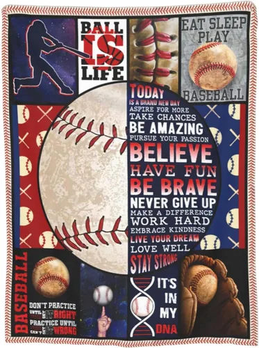 Miniatura 2 de Manta de Béisbol Manta de Béisbol para Arrojar Regalos para Amantes de los Deportes Artículos de Felpa de Forro Polar Franela para la Cama