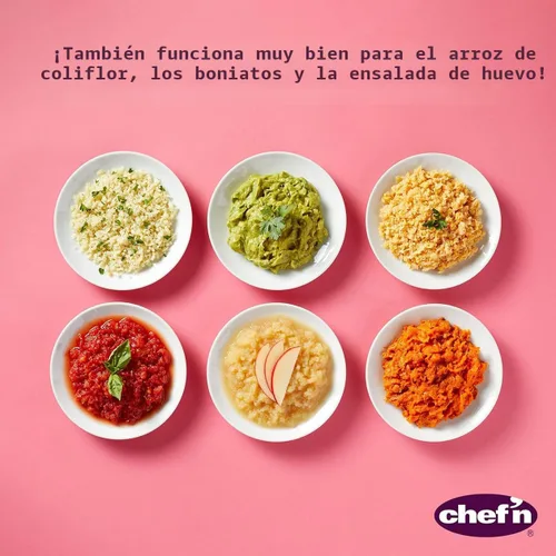 Miniatura 5 de Chef’n FreshForce. Prensador de patatas, pasapuré y prensa de verduras – Rallador de patatas de alta resistencia con mecanismo de doble engranaje