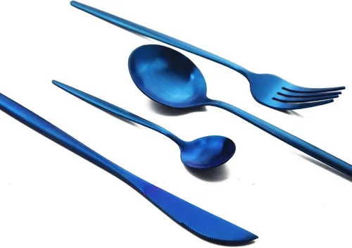 Miniatura 10 de JASHII Juego de cubiertos de acero inoxidable de 24 piezas, juego de cubiertos de servicio para 6, utensilios para cocina, aptos para lavavajillas