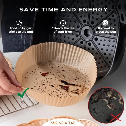 Miniatura 3 de Forro de papel desechable para freidora de aire, 300 forros desechables antiadherentes, papel de hornear para freidora de aire, a prueba de aceite