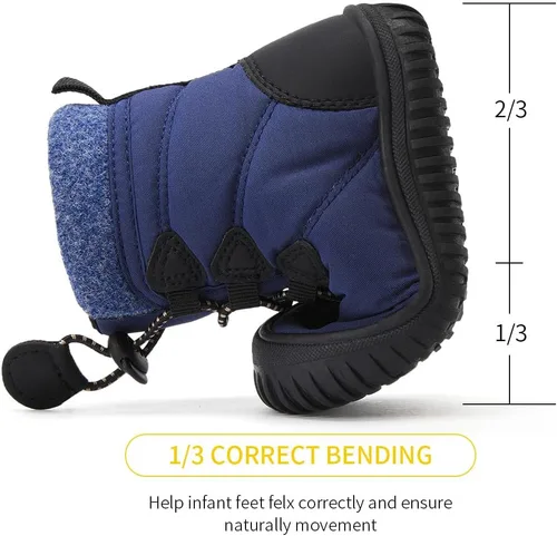 Miniatura 123 de BMCiTYBM Botas de nieve de invierno para bebés y niños pequeños, de piel sintética, cálidas, antideslizantes, zapatos para primeros pasos