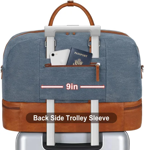 Miniatura 187 de IBFUN Bolsas de fin de semana para mujer, bolsa grande de lona para viaje, bolsa de viaje con compartimento para zapatos, 21 pulgadas, juego de 3