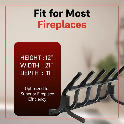 Miniatura 3 de Grate Wall of Fire Rejilla para chimenea modelo S-5 de alta eficiencia sin humo, 21 pulgadas de ancho, 12 pulgadas de alto, 11 pulgadas