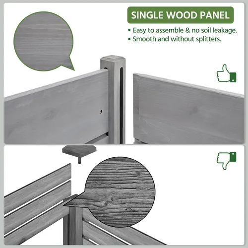 Miniatura 5 de Yaheetech Cama de jardín elevada de madera de 47 x 41 x 30 pulgadas, para horticultura, para exteriores, 2 niveles, maceta elevada para hierbas