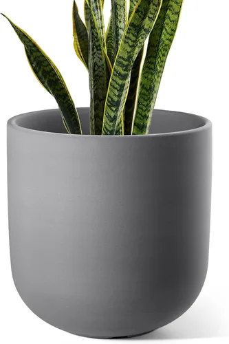 LE TAUCI Maceta para plantas de 10 pulgadas, macetas de cerámica para plantas con orificio de drenaje y tapón de goma, macetas para plantas de