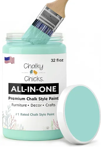 Miniatura 172 de Chalky Chicks - Pintura mate a la tiza, no requiere lijado, 4 onzas líquidas, color gris oscuro (Gun Metal Gray), para muebles, pintura sin Gris
