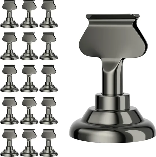 Miniatura 8 de Urban Deco Paquete de 16 soportes para tarjetas de número y lugar de mesa, soportes de acero de 1.7 pulgadas para fotos, letreros de alimentos, Cobre
