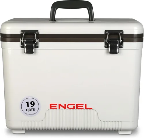 Miniatura 24 de Engel Hielera Drybox de 19 cuartos de galón, a prueba de fugas, hermética, y lonchera pequeña de carcasa dura para hombres y mujeres Azul