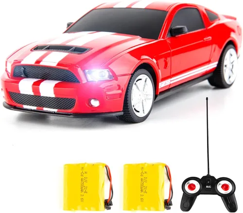 Miniatura 8 de BDTCTK Control remoto 1/24 Ford Mustang Shelby GT500 RC Model Car, juguetes para niños y adultos mayores de 6 años, azul