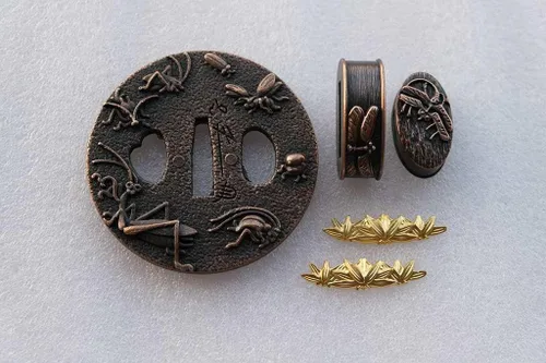 Miniatura 56 de Espada samurái japonesa KOSHIRAE – TSUBA FUCHI KASHIRA MENUKI 68-100