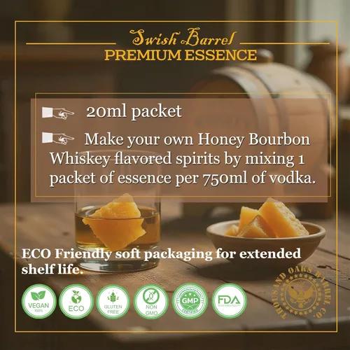 Miniatura 3 de Honey Bourbon Whisky Aromoring Essence (un solo paquete), recambio de sabor a licor para envejecimiento en barrica, mezcladores de cócteles