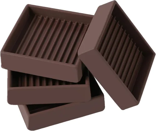 Miniatura 30 de Copas cuadradas de goma para muebles de 3 x 3, almohadillas antideslizantes para muebles, tapones de cama con agarre, protegen cualquier suelo