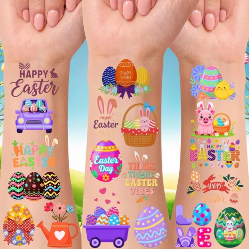 Miniatura 8 de 160 calcomanías de tatuajes temporales para el día de Pascua, regalos de fiesta de primavera, suministros de fiesta, decoración de vacaciones