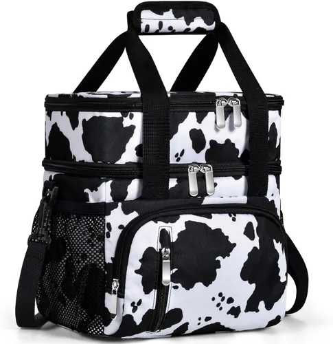 Miniatura 9 de Lonchera para Hombres, Bolsa de Almuerzo con Doble Aislamiento Reutilizable a Prueba de Fugas Bolsa Refrigeradora Portátil Bolsa de Comida para Negro