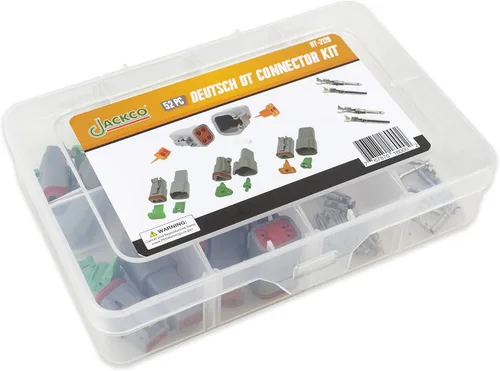 Miniatura 2 de Jackco Kit de conectores originales Deutsch DT de 52 piezas – 2, 3, 4 pines sellados gris macho y hembra conectores conectores AWG 20-14