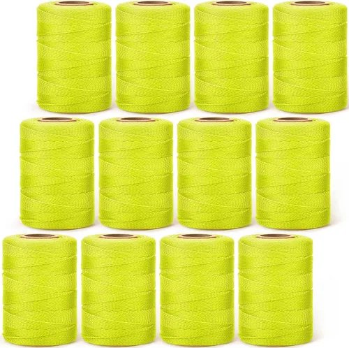 Miniatura 25 de Amylove Línea de cuerda de 6 rollos de nailon trenzado #18, cuerda de construcción trenzada de nailon de 500 pies, cuerda resistente para exteriores