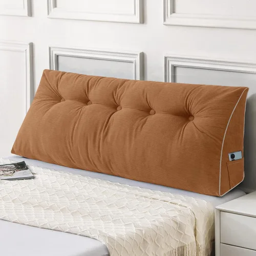 Miniatura 25 de Sasttie - Almohada de cabecero completa, almohada de cuña para cabecero para sentarse en la cama, cojín triangular de apoyo para la espalda