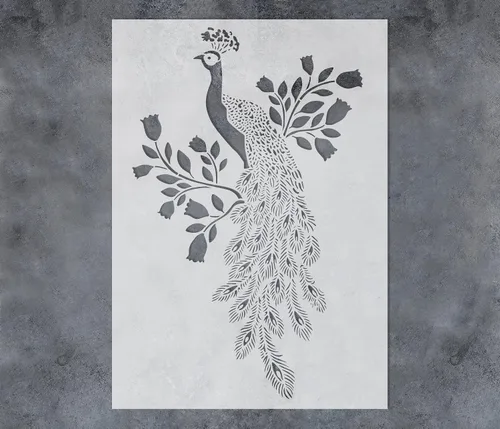 GSS Designs - Plantillas reutilizables de árbol de pavo real para pintar sobre papel de madera, álbum de recortes, tela, pared, manualidades,