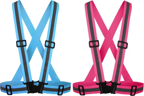 Chaleco reflectante para correr, correas reflectantes, chaleco de seguridad de alta visibilidad para correr de noche, ciclismo, motocicleta, chaleco