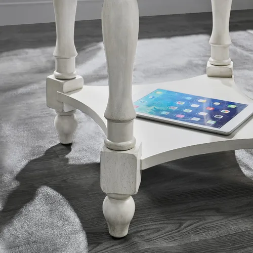 Miniatura 7 de Mesa auxiliar ovalada con cajón, estante de almacenamiento lateral de madera maciza para sofá, mesa de esquina tradicional para sala de estar