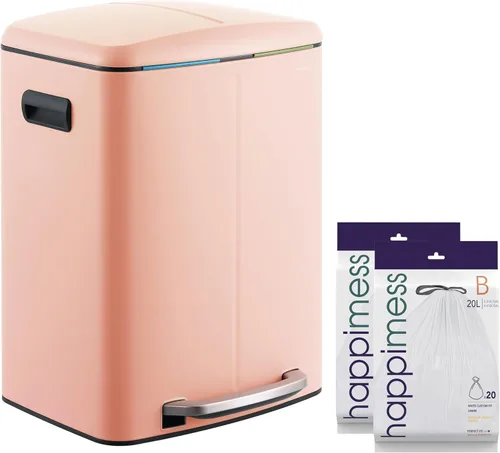 Miniatura 13 de happimess HPM1005A Marco Rectangular Basurero de 10.5 galones con Doble Cubo y Tapa de Cierre Suave, Moderno, Minimalista, Resistente a Huellas