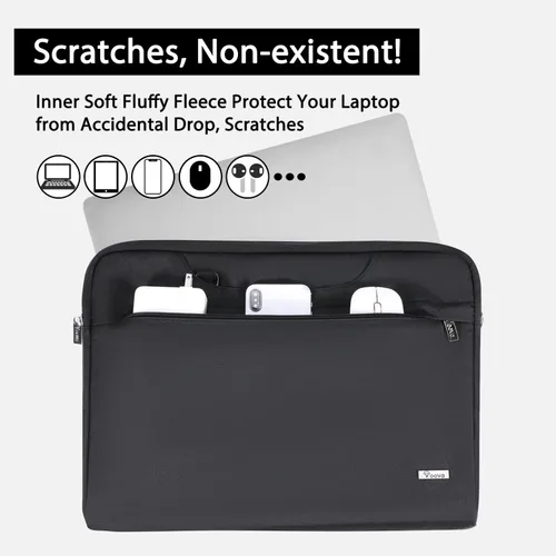 Miniatura 4 de Voova Funda para Portátil de 13, 14, 15, 16, 17 Pulgadas con Correa para el Hombro, Funda Impermeable para Portátil Maletín Delgado