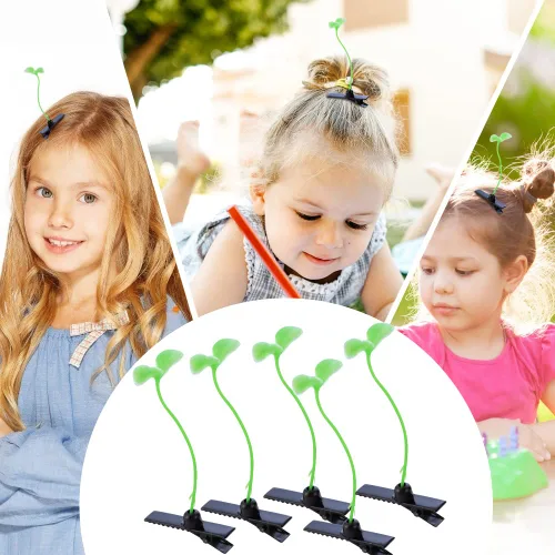 Miniatura 2 de 20 pinzas para el pelo de brotes de frijol, horquilla de guisante de plantas verdes, pasador de hierba, lindos adornos para niños, niñas, mujeres
