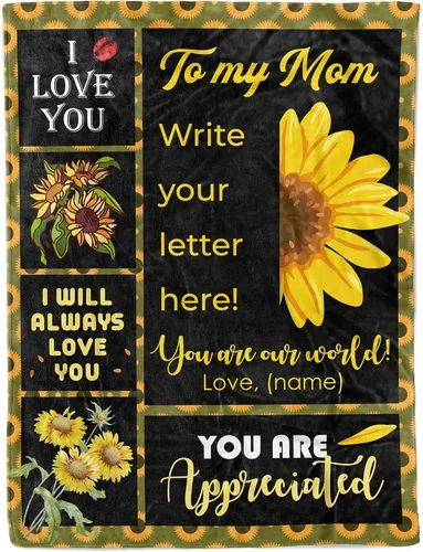 Miniatura 15 de Manta personalizada con letras de vellón, regalo de amor personalizado para mi hija, hijo de parte de mamá, manta de letras escritas a mano para mi