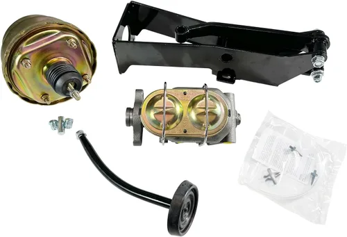Miniatura 10 de Kit de refuerzo de freno de doble potencia universal de 7" con cilindro maestro de hierro fundido GM de 1" de diámetro, kit de soporte de fuego