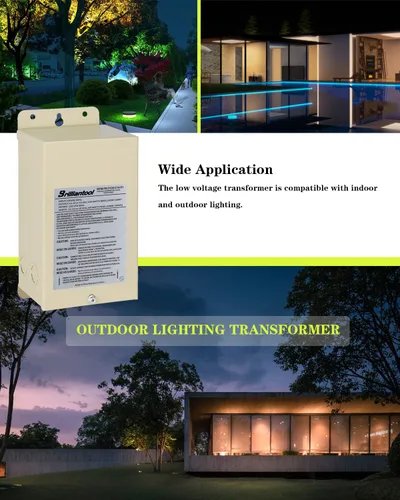 Miniatura 2 de Transformador de luz de piscina de 100 W - Convierte 120 V CA a 12 V/13 V/14 V CA - Transformador de bajo voltaje multigrifo - Certificado UL