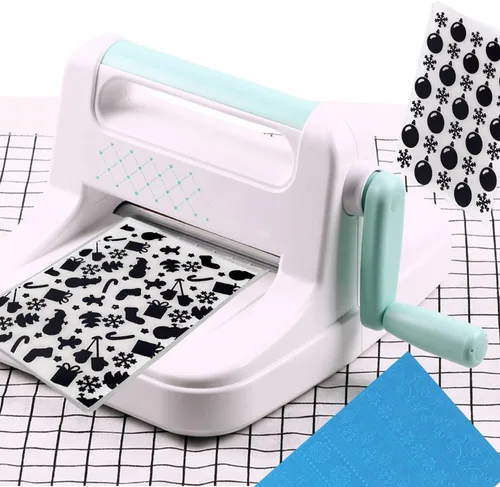 Miniatura 5 de Carpetas de plástico de Navidad en relieve, hojas de copo de nieve, plantilla de ciervo para álbumes de recortes, plantilla de papel