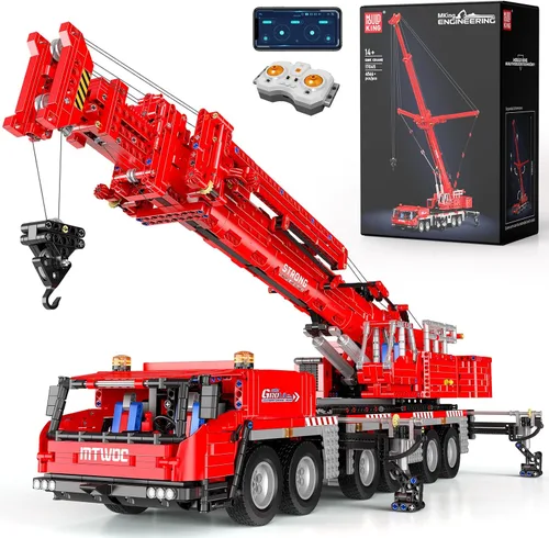 Miniatura 7 de Mould King Juegos de construcción de excavadora sobre orugas, 17076, kits de excavadora de ingeniería, modelo MOC, regalos de cumpleaños