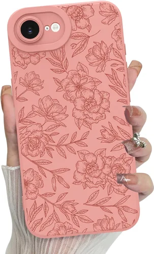 Miniatura 80 de MZELQ para iPhone 12 Pro Max, Funda de silicona con patrón floral de flores y girasoles, rosa, lindo, protección de cámara, funda suave y delgada