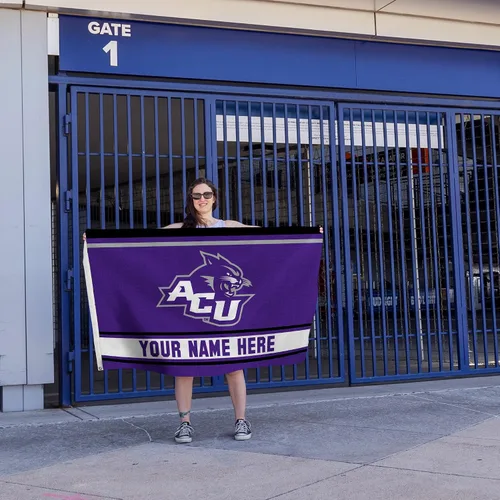 Miniatura 5 de Rico Industries NCAA Abilene Christian Wildcats - Bandera estándar personalizada de 3 x 5 pies, fabricada en los Estados Unidos, decoración