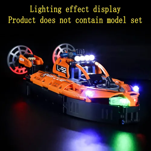 Miniatura 4 de GEAMENT Kit de luz LED compatible con Lego Rescue Hovercraft - Juego de iluminación para modelo de construcción Technic 42120