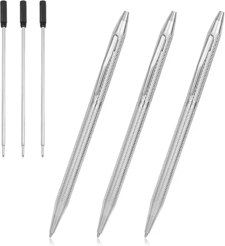 Miniatura 10 de Cambond Bolígrafos de metal – Bolígrafos de tinta negra para firma de libros de invitados de boda, diario y oficina, punta media de 0.039 pulgadas