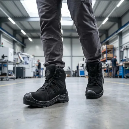 Miniatura 2 de Botas de trabajo con punta compuesta para hombres, zapatos de seguridad ASTM F2413, sin metal, bota antideslizante (OX4603)