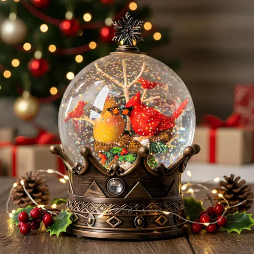 Miniatura 10 de Globo de nieve navideño iluminado con pesebre y escena del nacimiento, musical de la Sagrada Familia, agua y cuna con música silenciosa de la noche