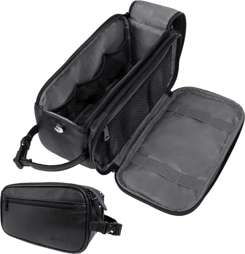 PAVILIA - Neceser para hombre, kit de afeitado para viaje, neceser de viaje para hombres, organizador de artículos de aseo para el cuidado personal,