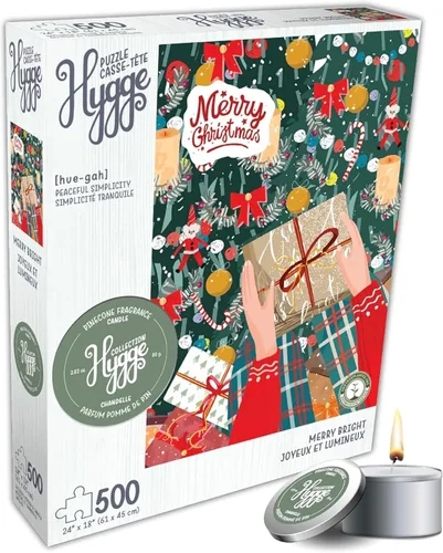 Miniatura 12 de Rompecabezas de 500 piezas para adultos Colección Hygge Gato en la Ventana Rhi James Tablero Azul y Vela de KI Puzzles