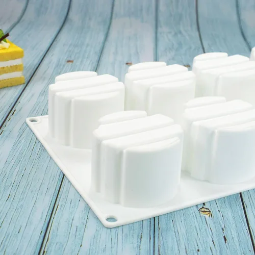 Miniatura 5 de Molde de silicona antiadherente 3D con forma cuadrada de cilindro pequeño, 8 agujeros, para pastelería DIY, gelatina, magdalenas, mousse, helado