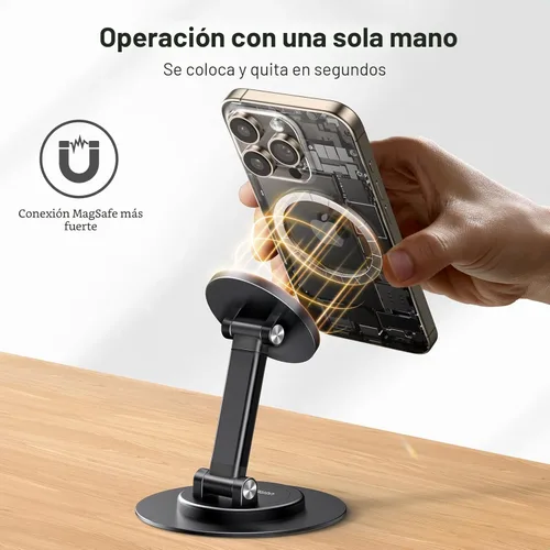 Miniatura 2 de UGREEN Soporte magnético para teléfono MagSafe, soporte de iPhone de altura ajustable para escritorio con rotación de 360° compatible con iPhone 17