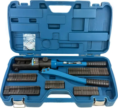 Miniatura 5 de TEMCo Industrial Crimpadora Hidráulica de Terminales de Cable TH0005 V2.0 (11 US TON) 10 AWG a 600 MCM Kit de Herramientas de Cable de Terminal