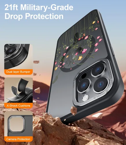 Miniatura 202 de Goodon para iPhone 15 Pro Max con protector de pantalla de privacidad, compatible con Magsafe, funda translúcida mate a prueba de golpes - Linda